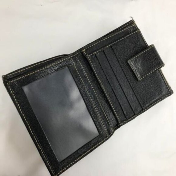 Authentic GUCCI Bifold Wallet Card Coin Case Purse Brown Navy With Box - Picture 5 of 10